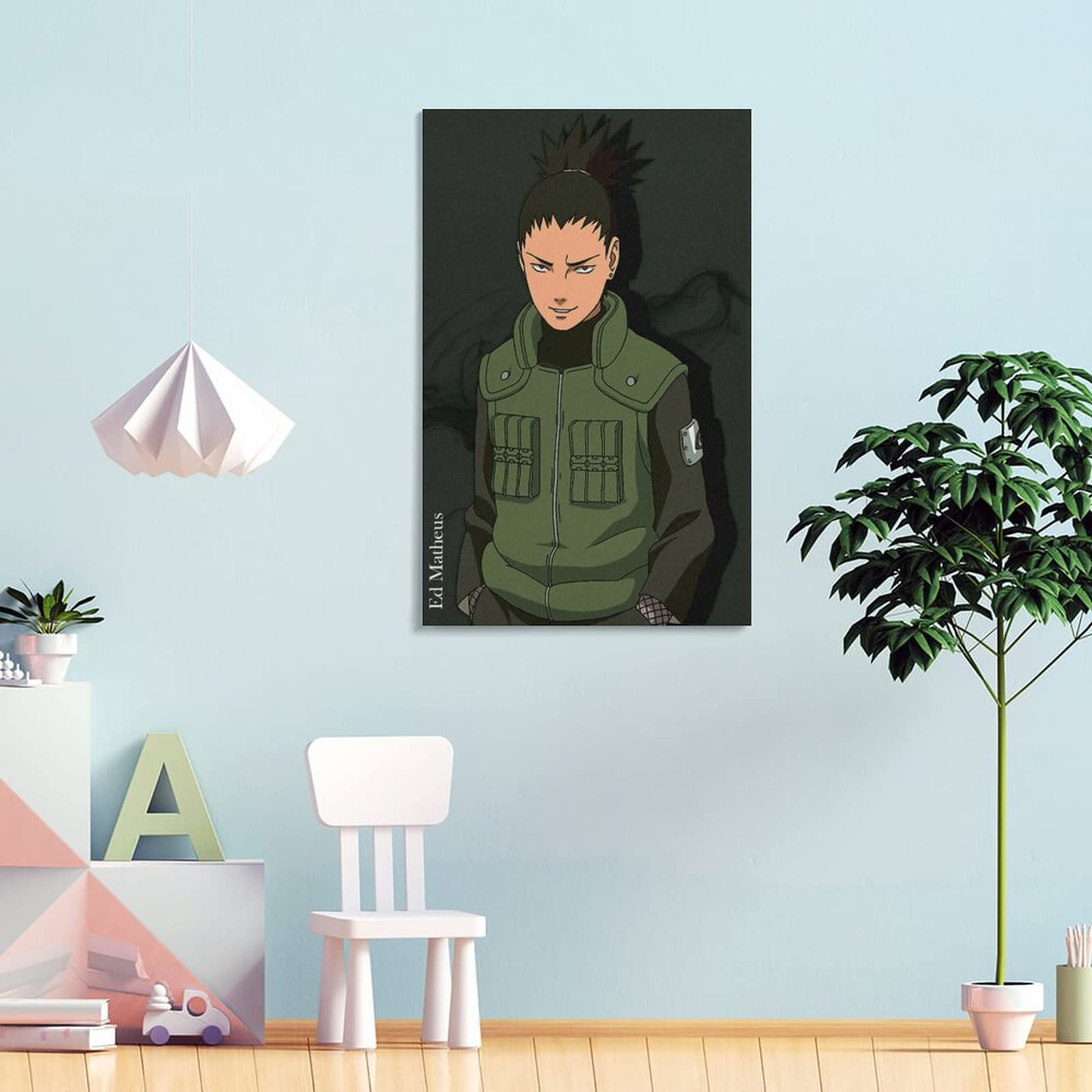 アニメ ナルト展 シカマル 複製原画 A3サイズ 黒フレー厶 NARUTO